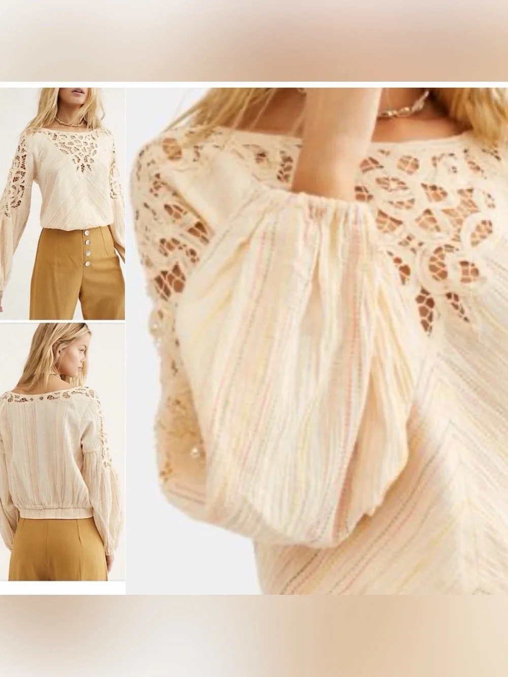 Free People Floating Memories Blouse Small